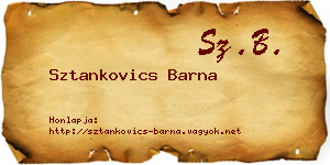 Sztankovics Barna névjegykártya