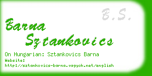 barna sztankovics business card